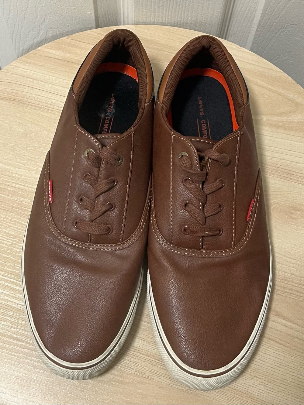 Levi's Brown Leather-Look Low-Top Sneakers